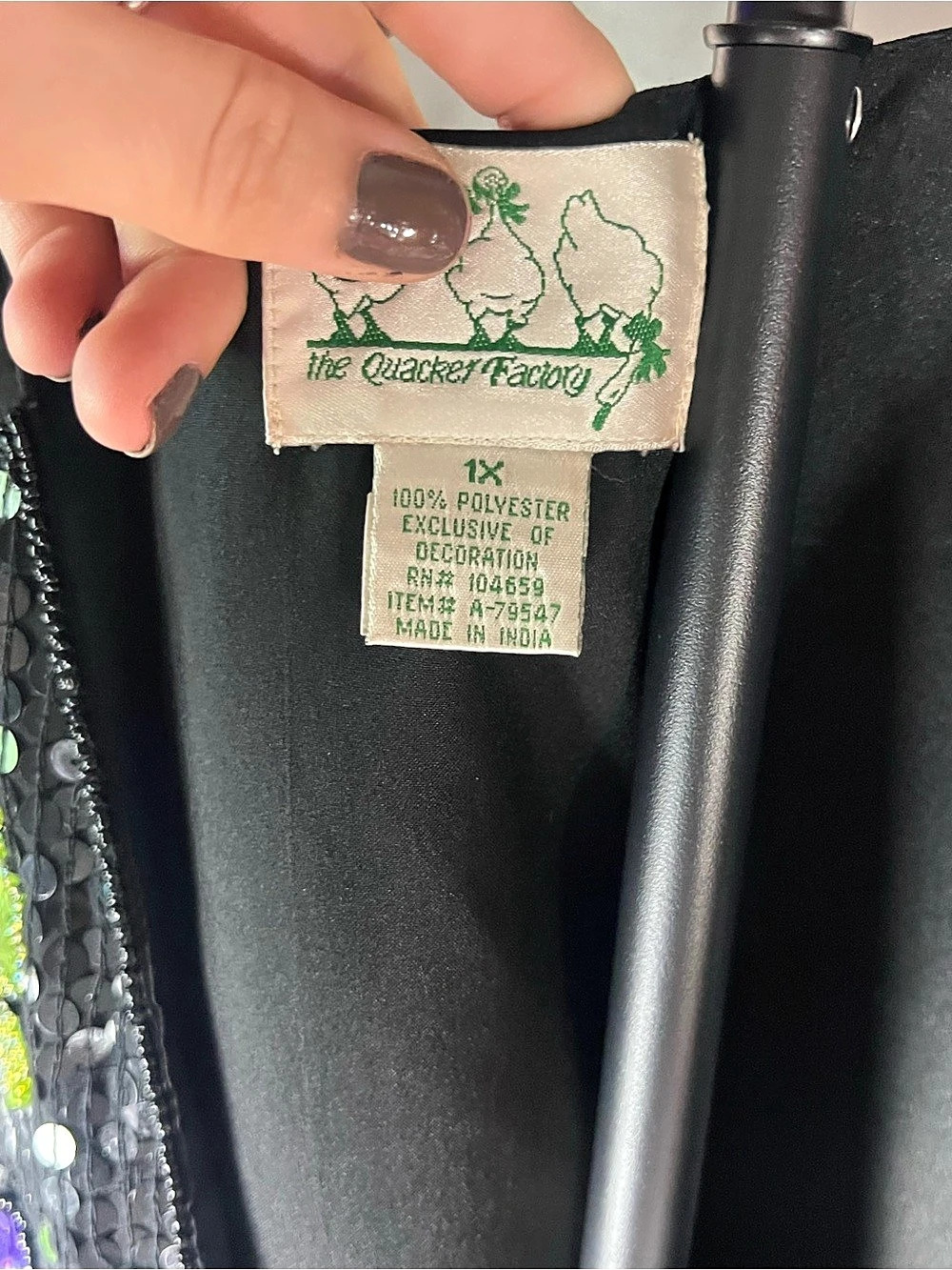Quacker Factory 1X Lucky Sequin Vest St Patrick’s Day Casino Shamrock Vintage - Picture 6 of 9
